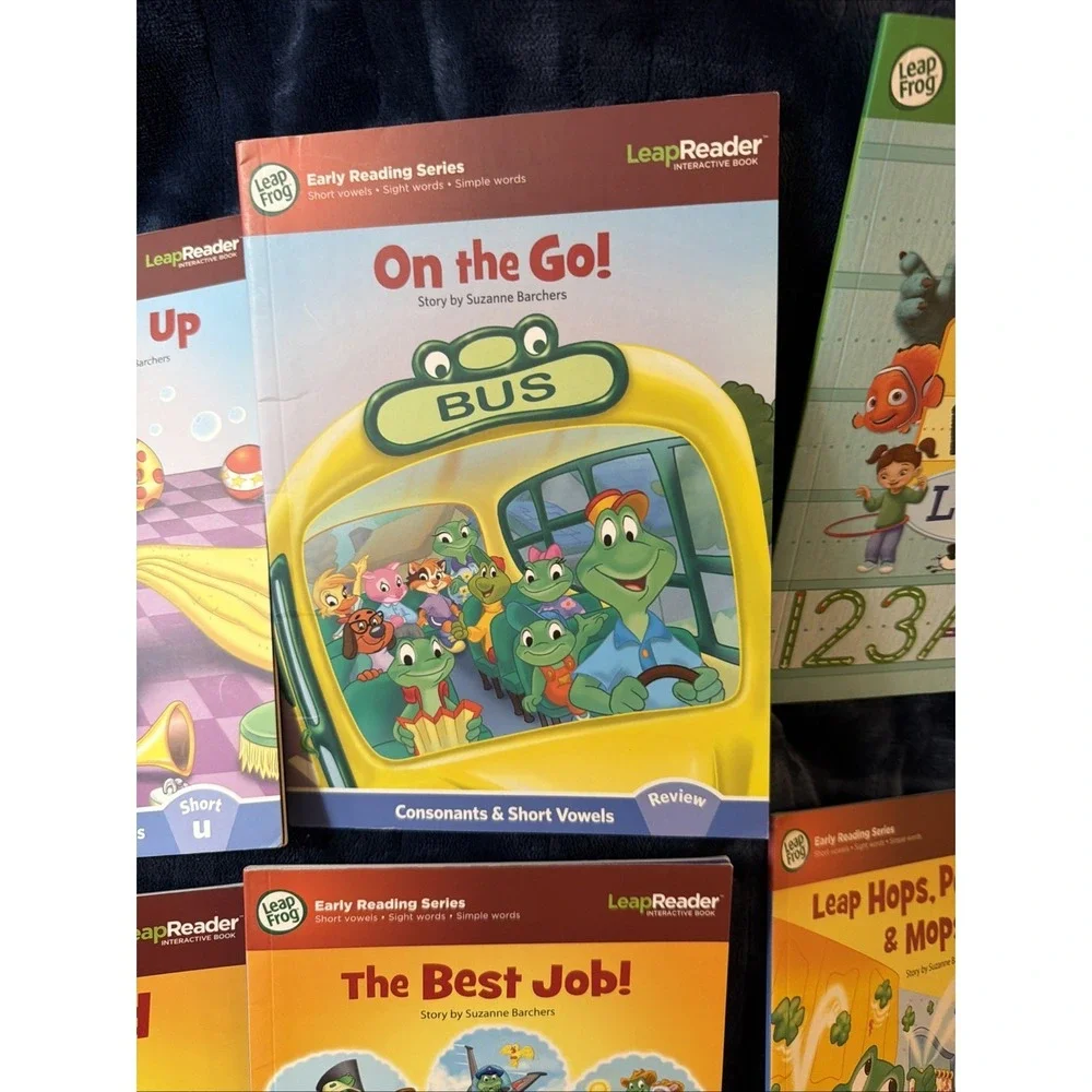Lot of 7 Leap Frog Early Reading Series Leap Reader Interactive Books Sampler